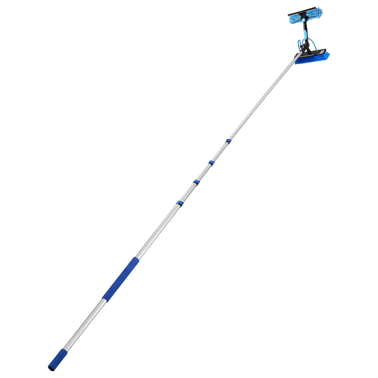 VEVOR Solar Panel Cleaning Kit Water Fed Pole Kit 24 ft Brush Soap Dispenser