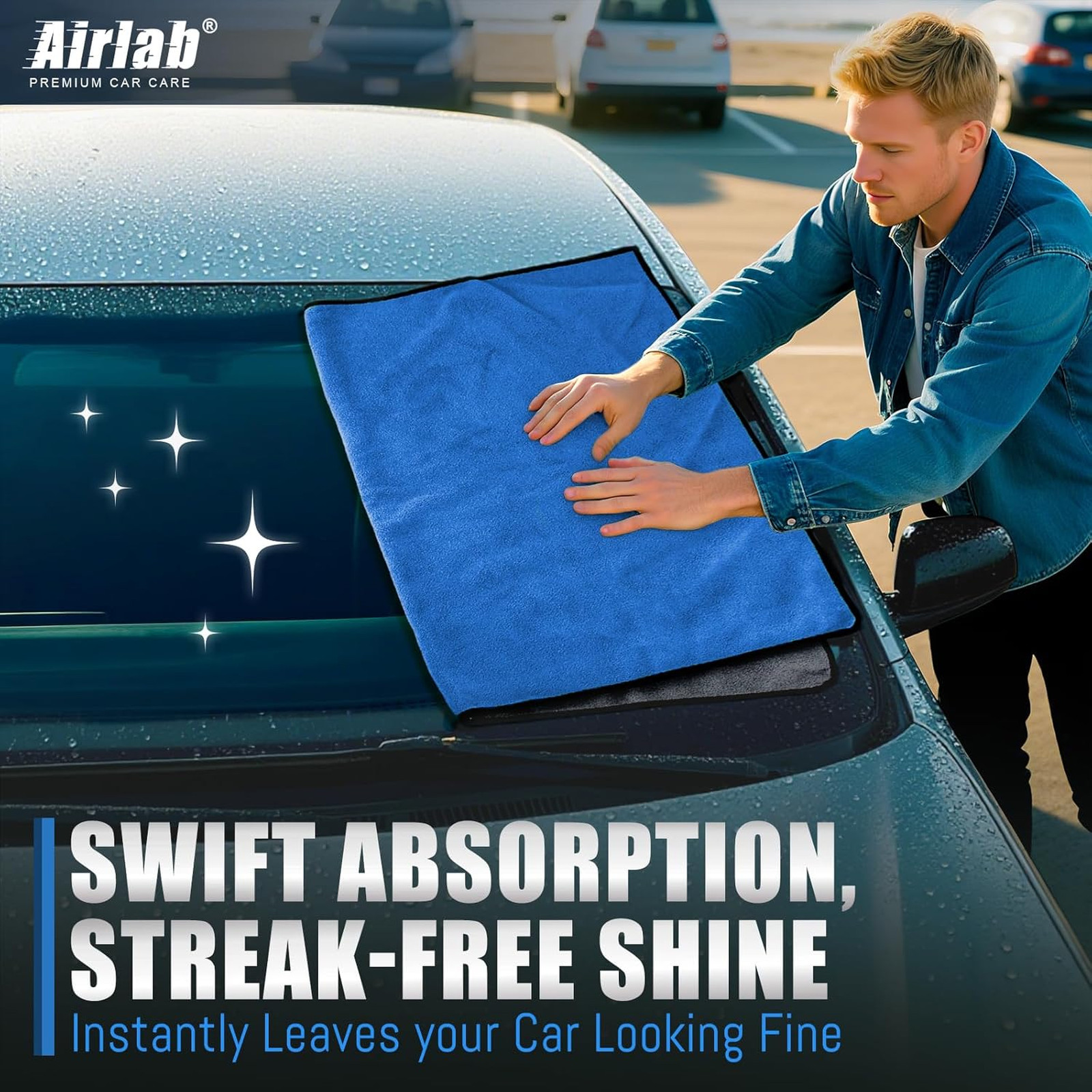 Car Microfiber Towel, Absorbent, 500 GSM, 35×24 Inch, Plush, Auto Detailing