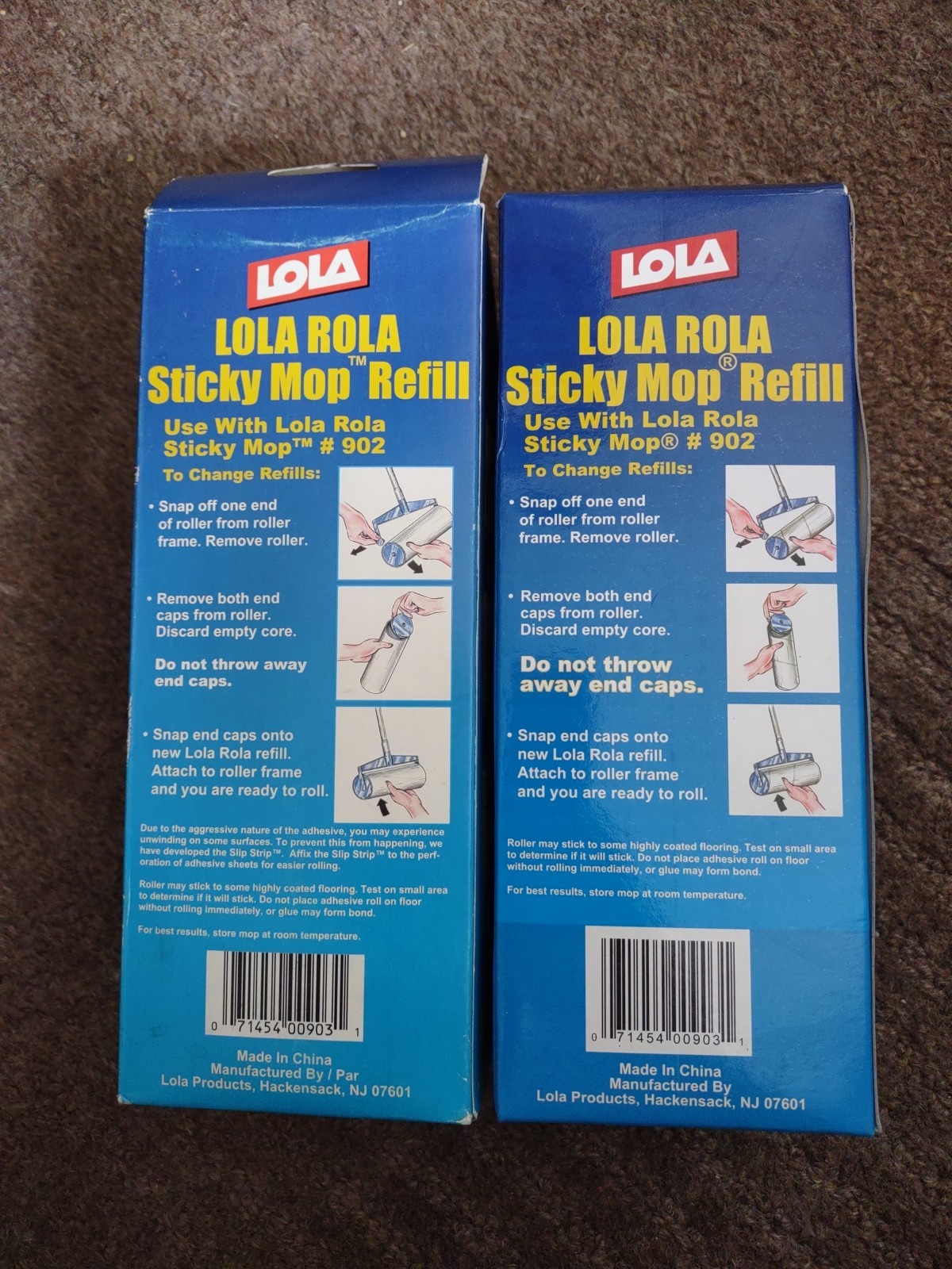 Lot 2 #903 Lola Rola Sticky Mop Refill 30 Ct Adhesive Sheets For #902