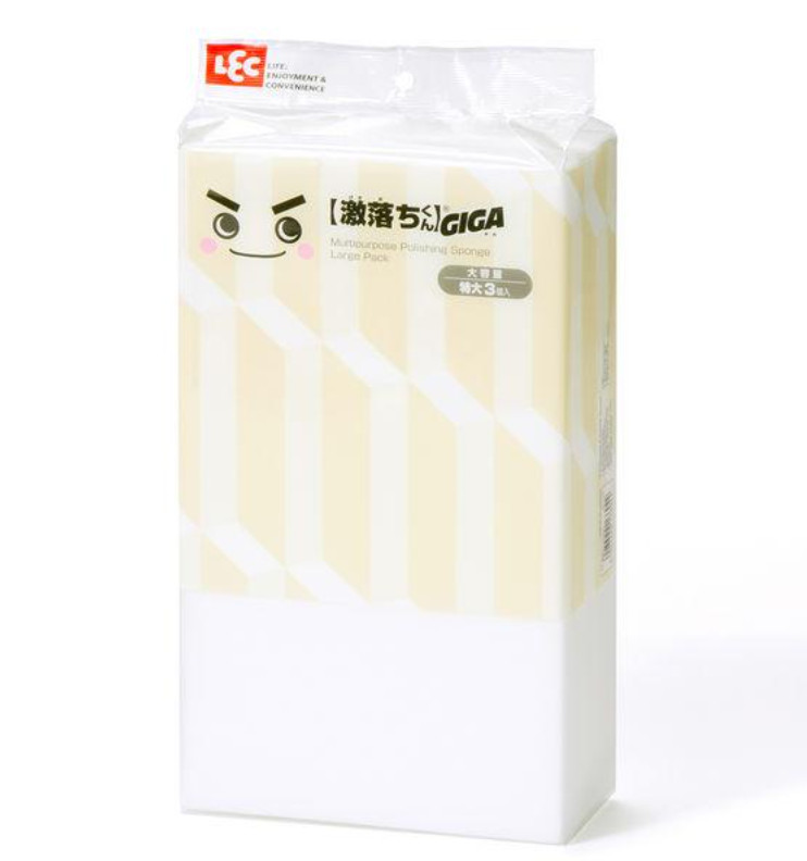 Gekiochi-kun GIGA Melamine Sponge Large Size 3pcs Cleaning Pad Japan