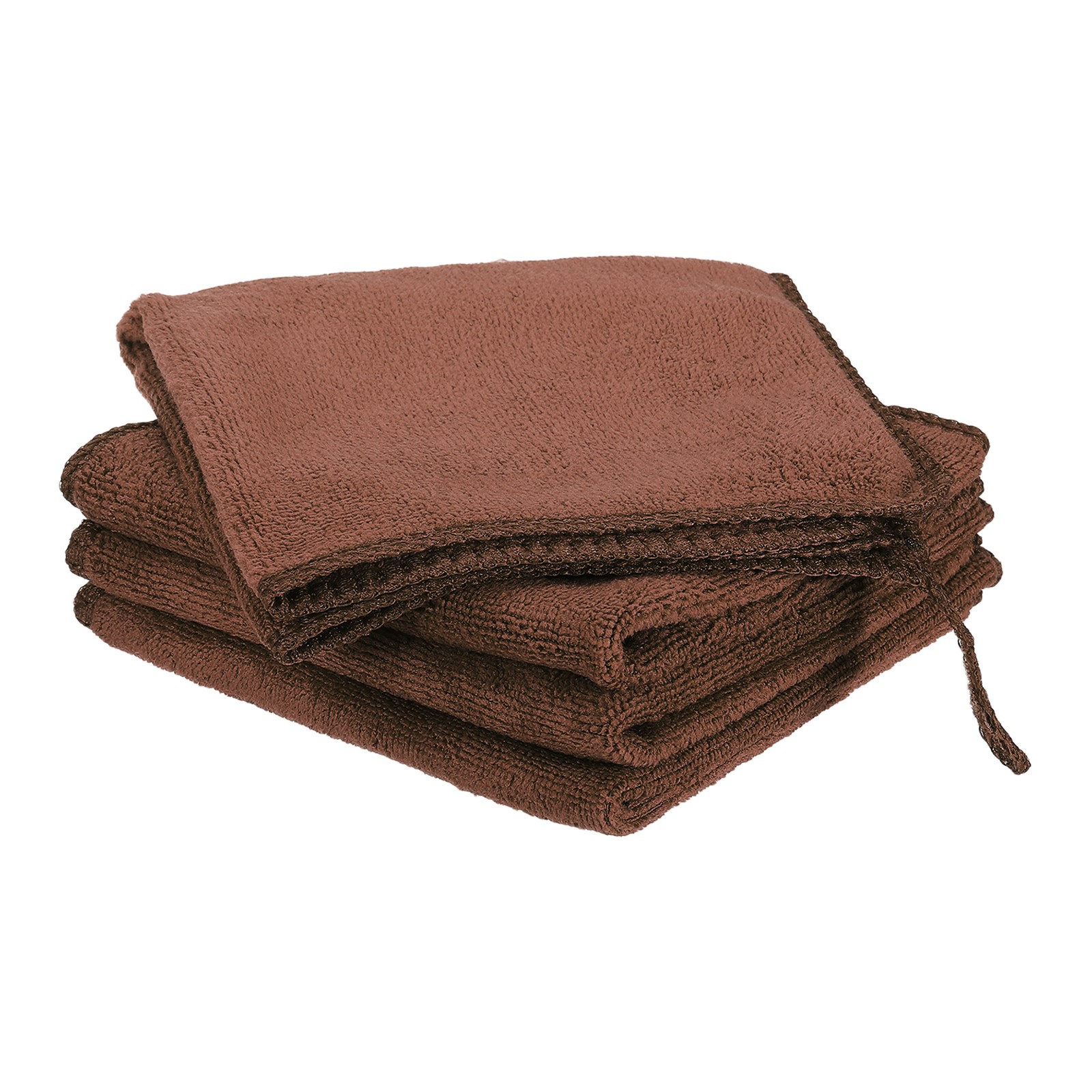 4pcs 12″ x 12″ Microfiber Cleaning Cloth Absorbent with Hook Brown