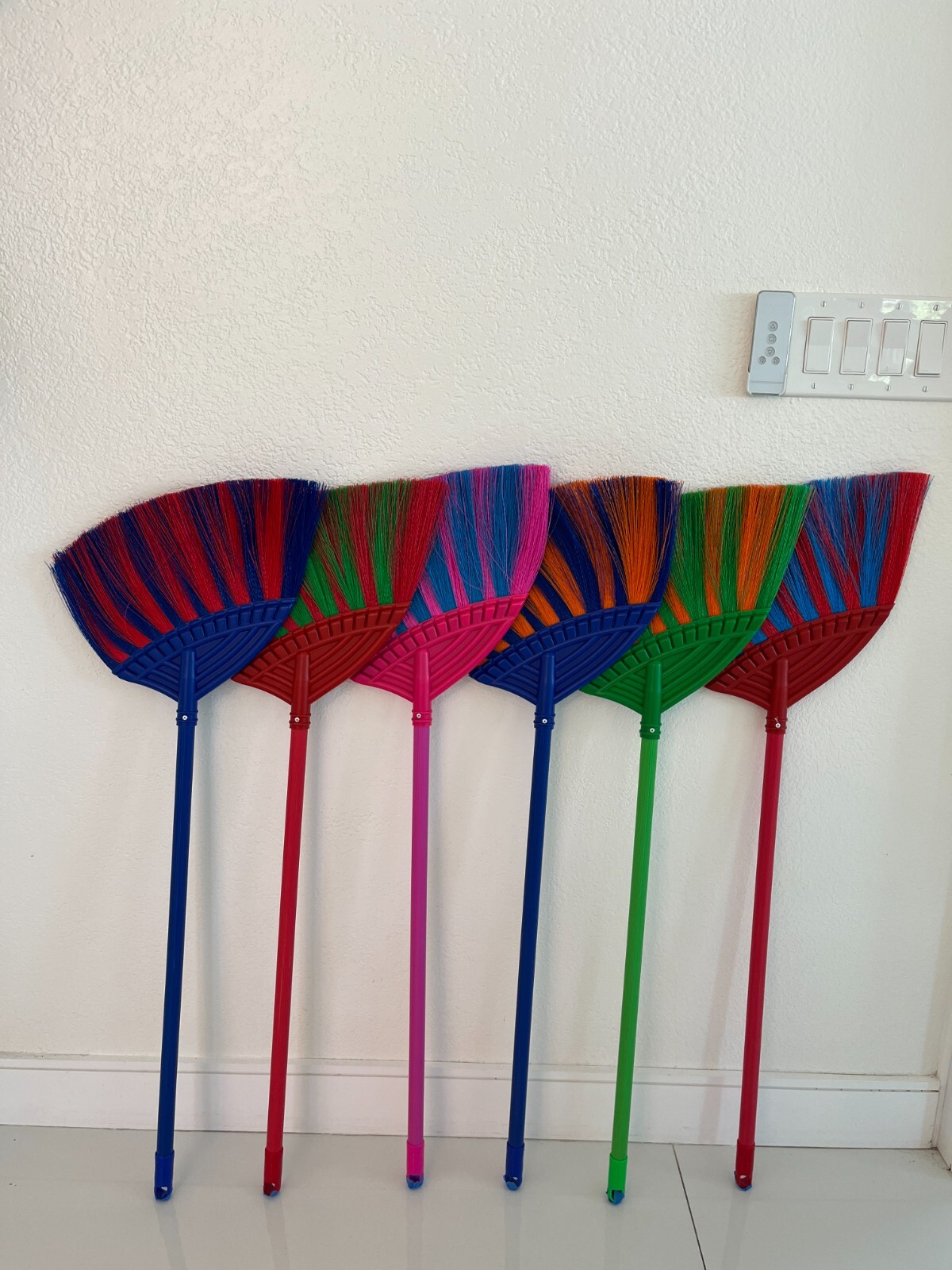 1 Pack Soft Sweeping Plastic Brooms Indoor& Outdoor/ Choi Nhua Thai Lan