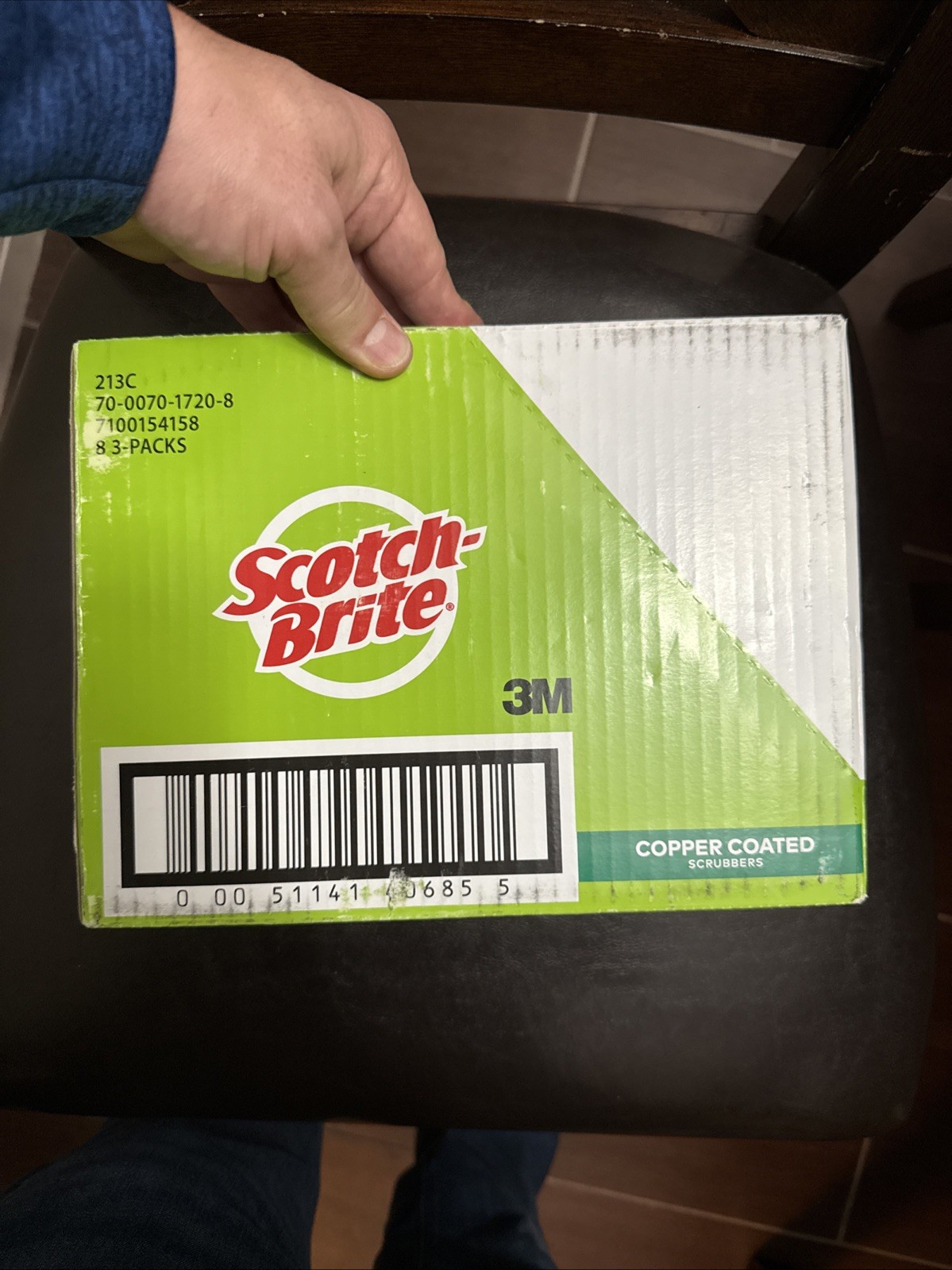 8 Scotch-Brite Copper Coated 3 count Scrubbing Scour Pad 24 total Scrubber Pads