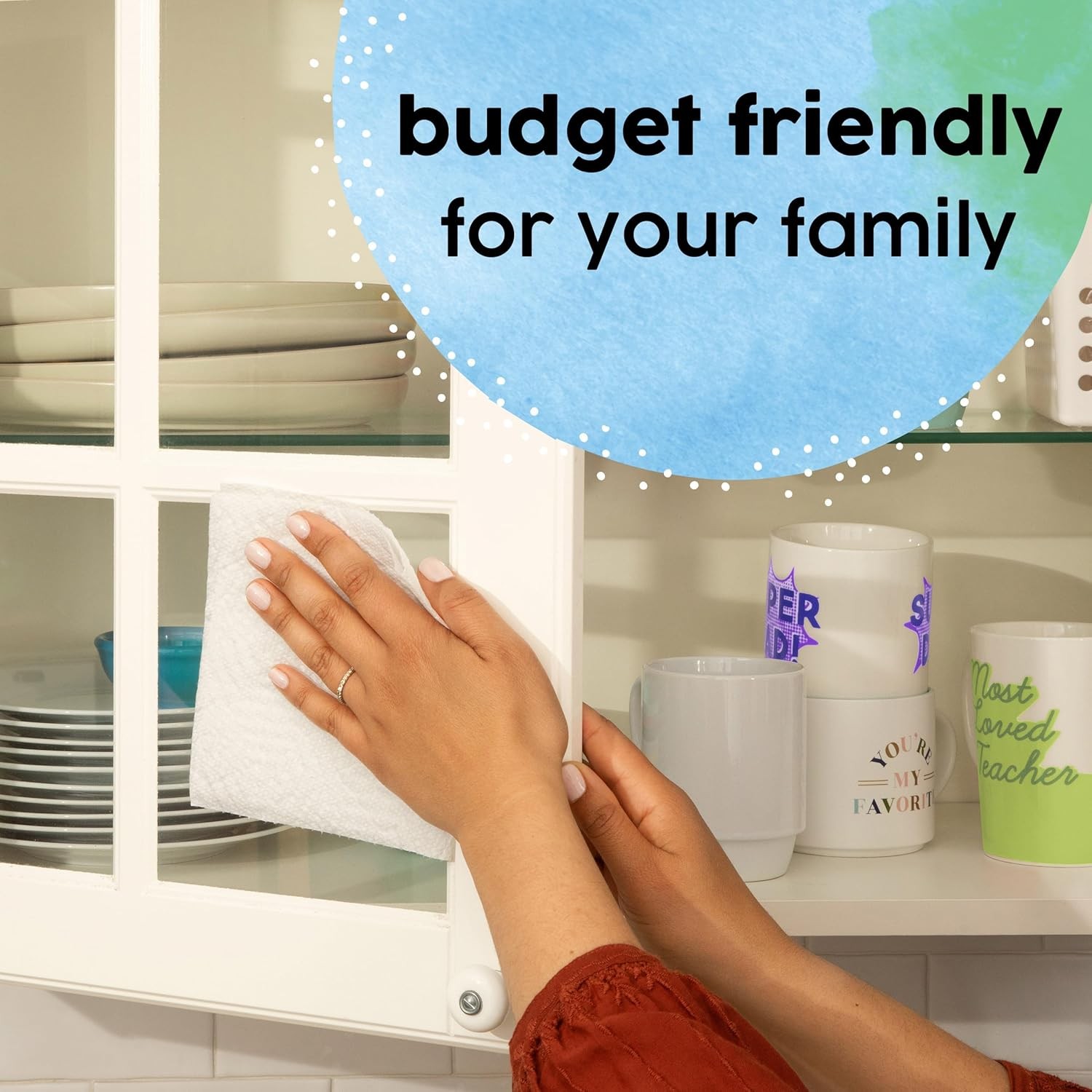 Essentials Select-A-Size Paper Towels, White, 2 Triple Rolls = 6 Regular Rolls