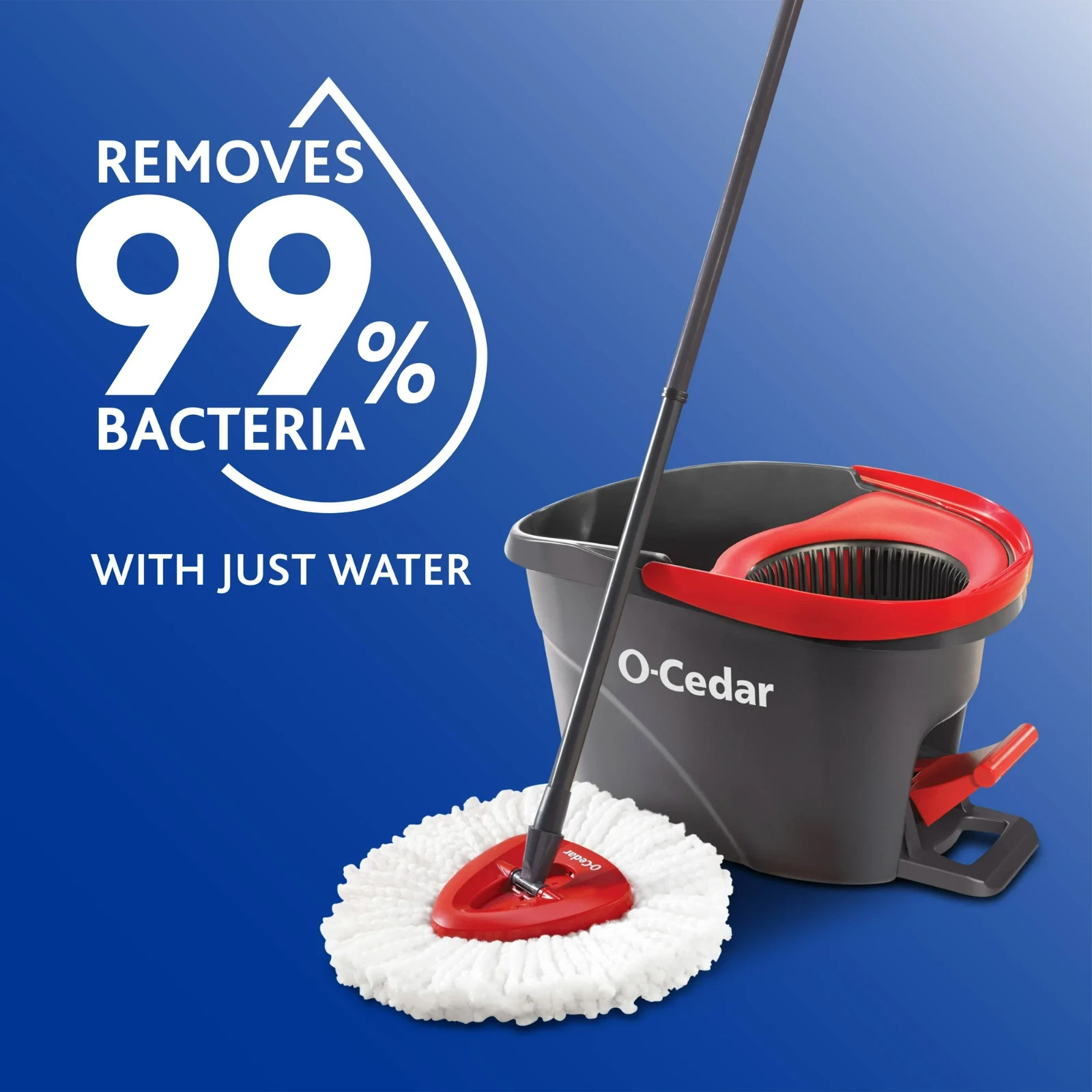 O-Cedar EasyWring Microfiber Spin Mop and Bucket System – Red