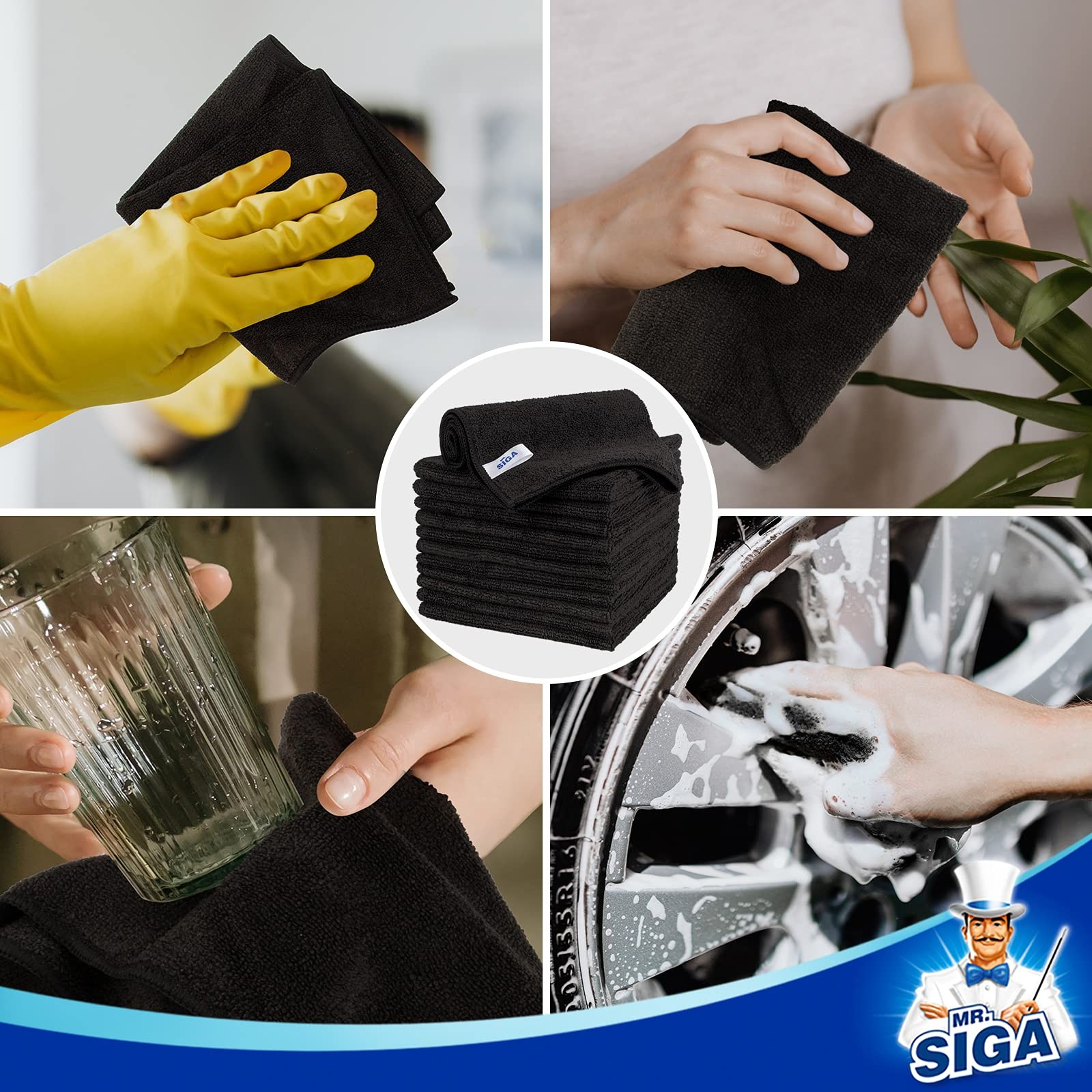 MR.SIGA Microfiber Cleaning Cloth, All-Purpose Microfiber Towels, Streak Free…