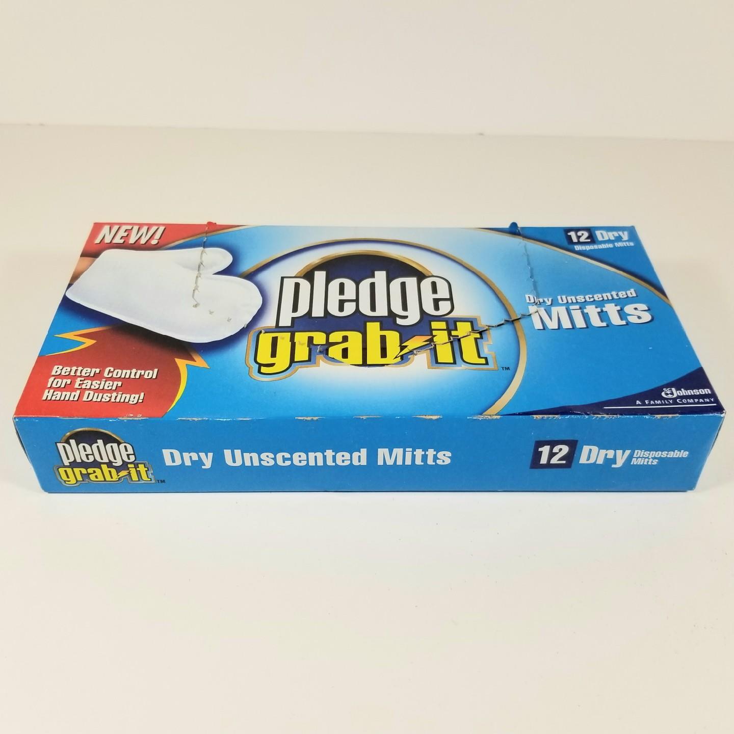 Pledge Grab It Dry Unscented Disposable Hand Dusting Mitts Open Box 10 Ct not 12