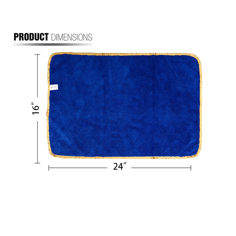 6 Pcs Microfiber Cleaning Cloth Blue 16″x24″ 380 GSM Large Towels Lint Free