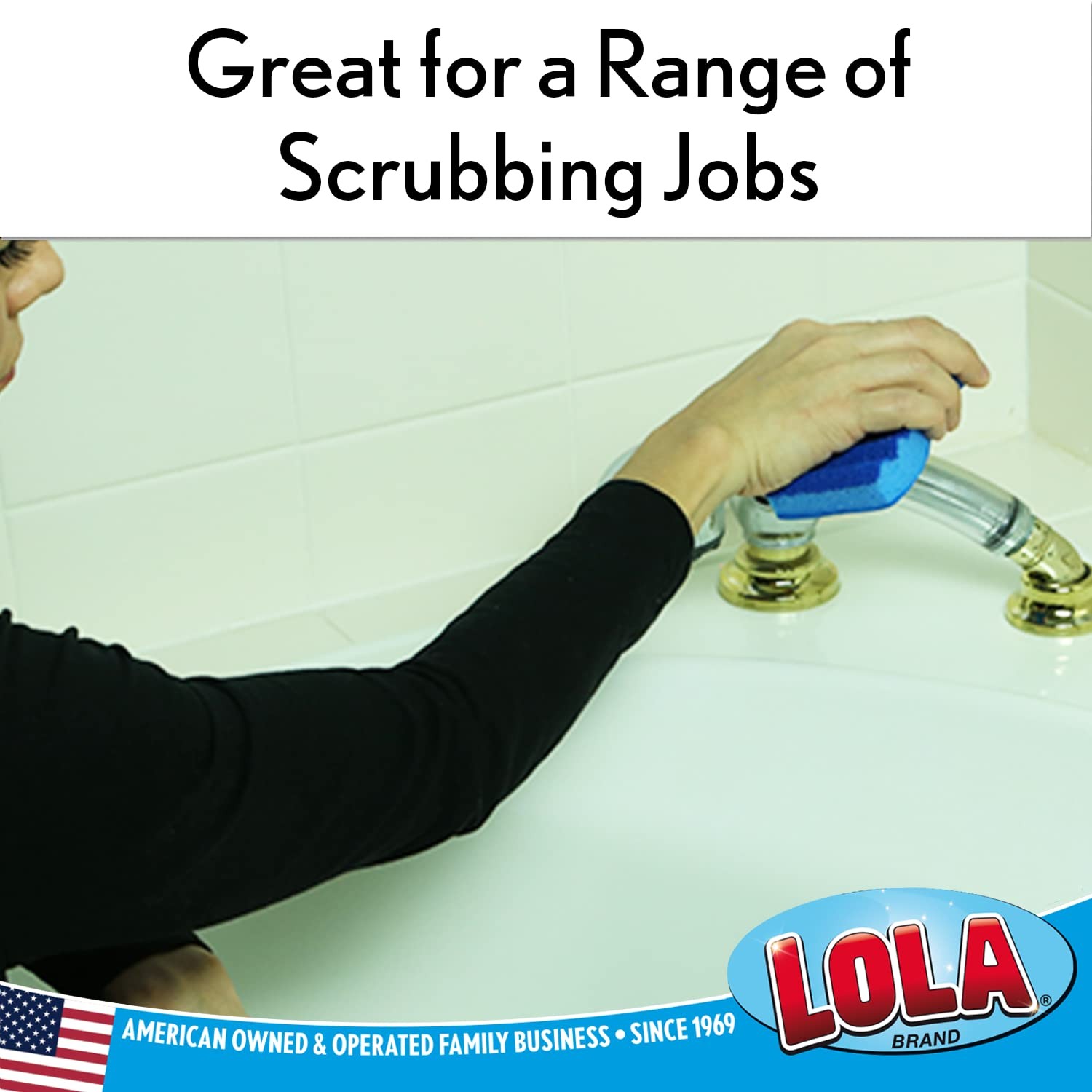 LOLA All Purpose Scrub Sponge, 24 Pack, Made in USA Scrub Sponge- Superior Te…