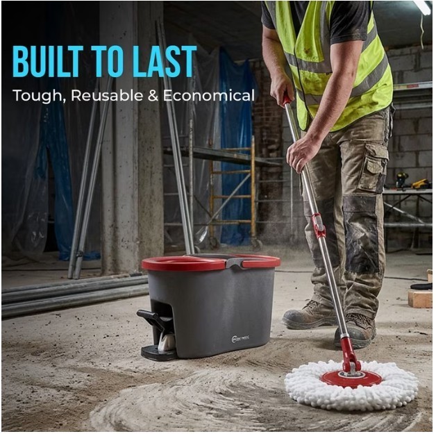 Simpli-Magic Multi Purpose Spin Mop Detailing Bucket System w/3 Microfiber Mop