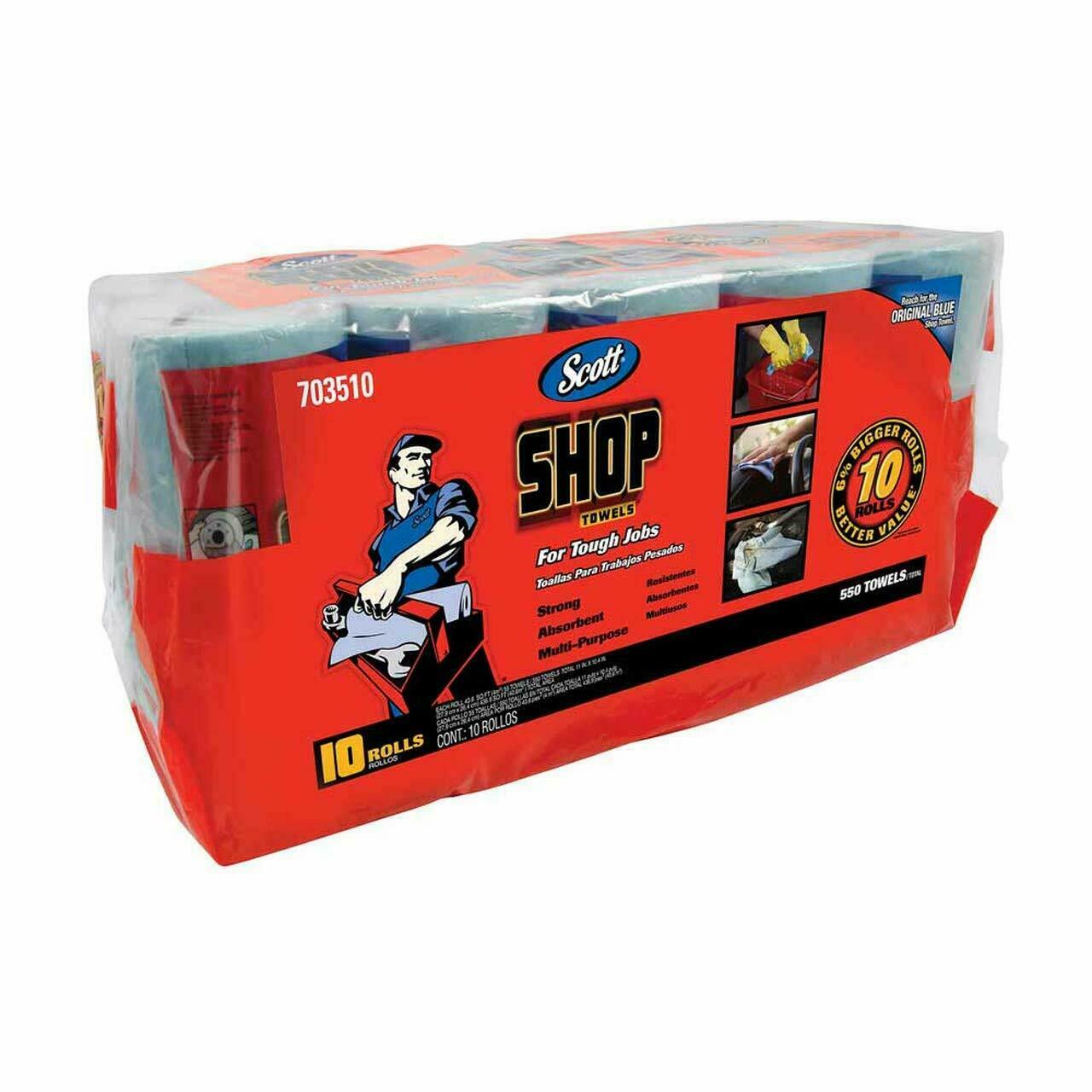 Scott Shop Towels 10 Rolls of 55 Sheets 11” X 10.4 ” Towels In 1 Pack **NEW**