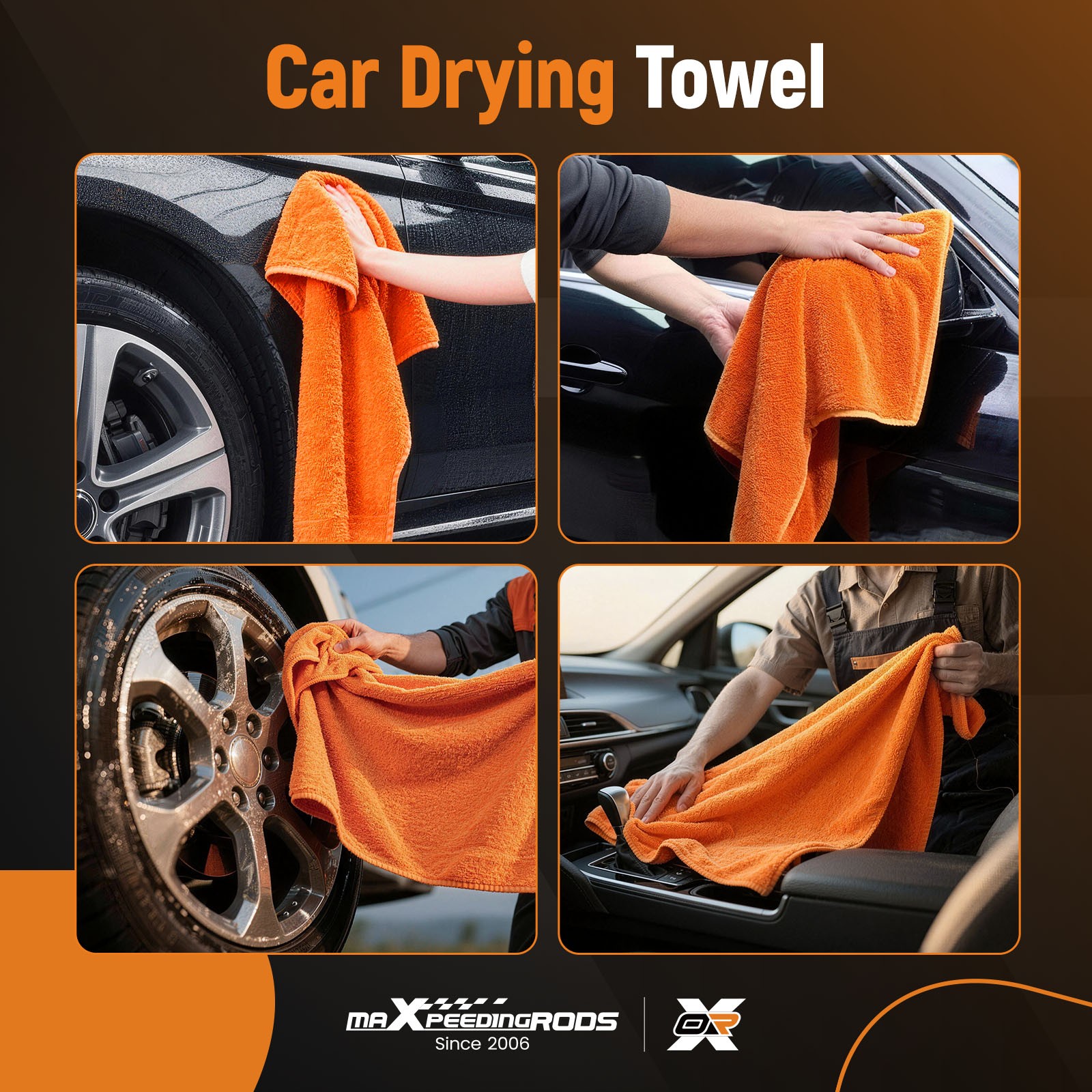 1200GSM Car Wash Towel 20″x24″ Microfiber Drying Detailing Professional Cloth
