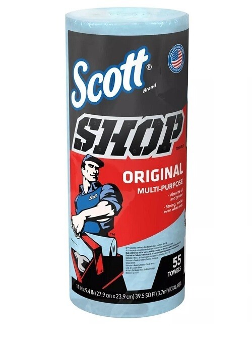 Scott Shop Towels, Blue 10.4″ x 11″ (55EA/ROLL)