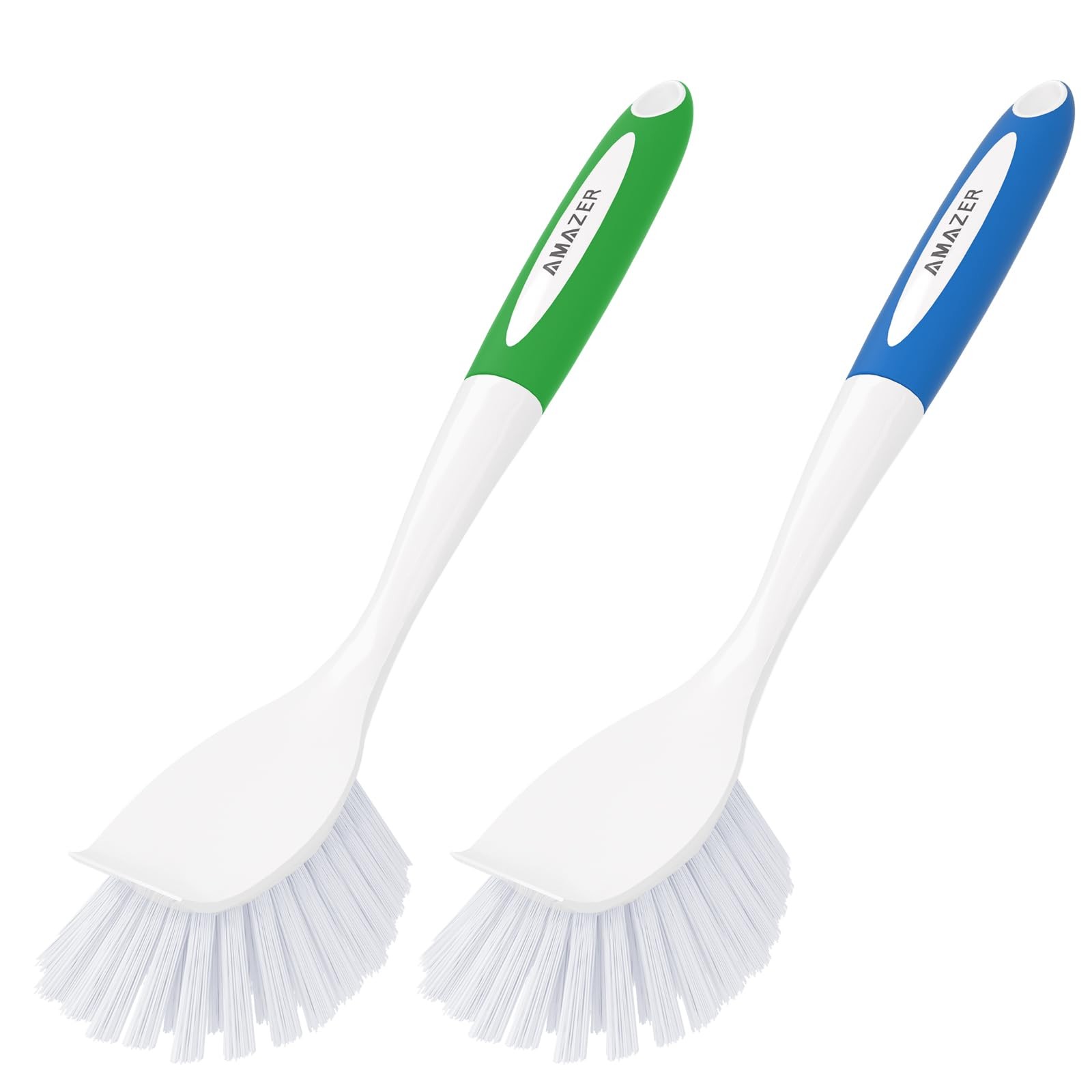 Amazer Dish Brush with Handle 2 Pack Kitchen Scrub Brushes for Cleaning Dish