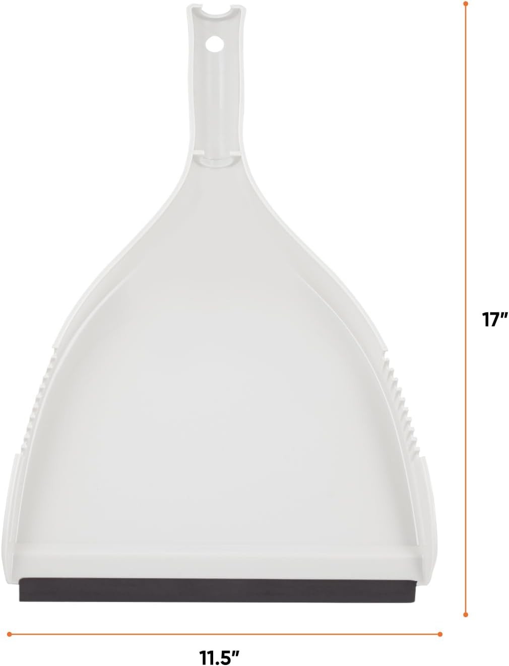 Clip-On Dustpan – Heavy Duty Plastic Easy Grip Clip-On Dust Pan with Rubber