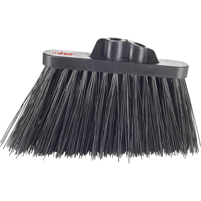 Commercial Angled Broom Head Durable Bristles Large Debris Cleanup Cleaning Tool