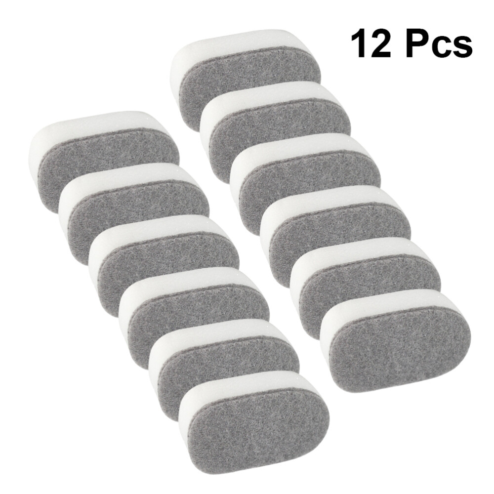 12Pcs Cleaning Loofah Sponge Strong Water Absorption Grey and White Complex