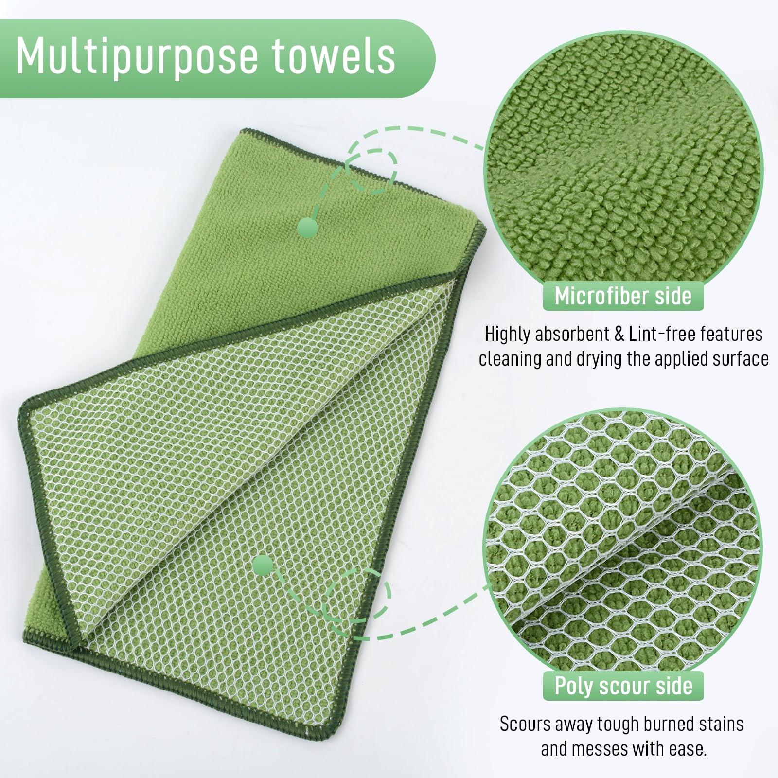 Microfiber Dish Cloths for Washing Dishes Towels Best Kitchen Washcloth Clean…