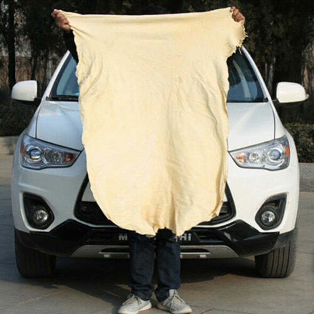 90X60CM Natural Chamois Leather Car Cleaning Cloth Genuine Leather Wash Suede Ab