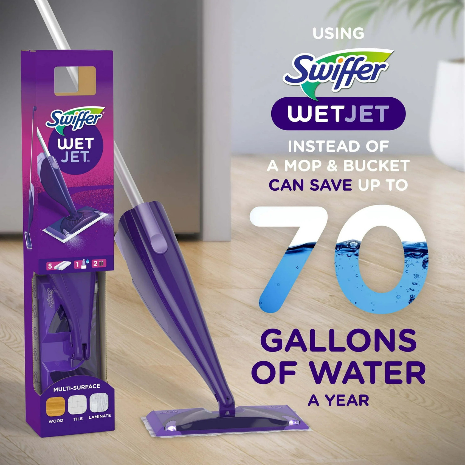 Swiffer Wet Jet Mop,Floor Cleaner for Mopping Wood, Laminate, Tile, Cleaning Set
