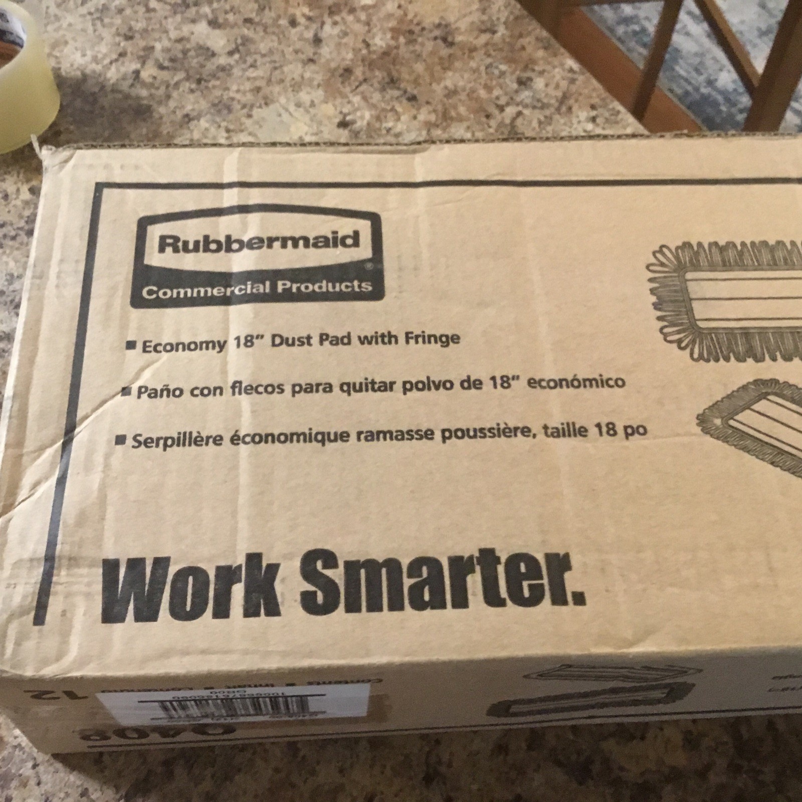 Rubbermaid Commercial Products GREEN 18” Dust Pad w/ Fringe Q408 New Box Of 12