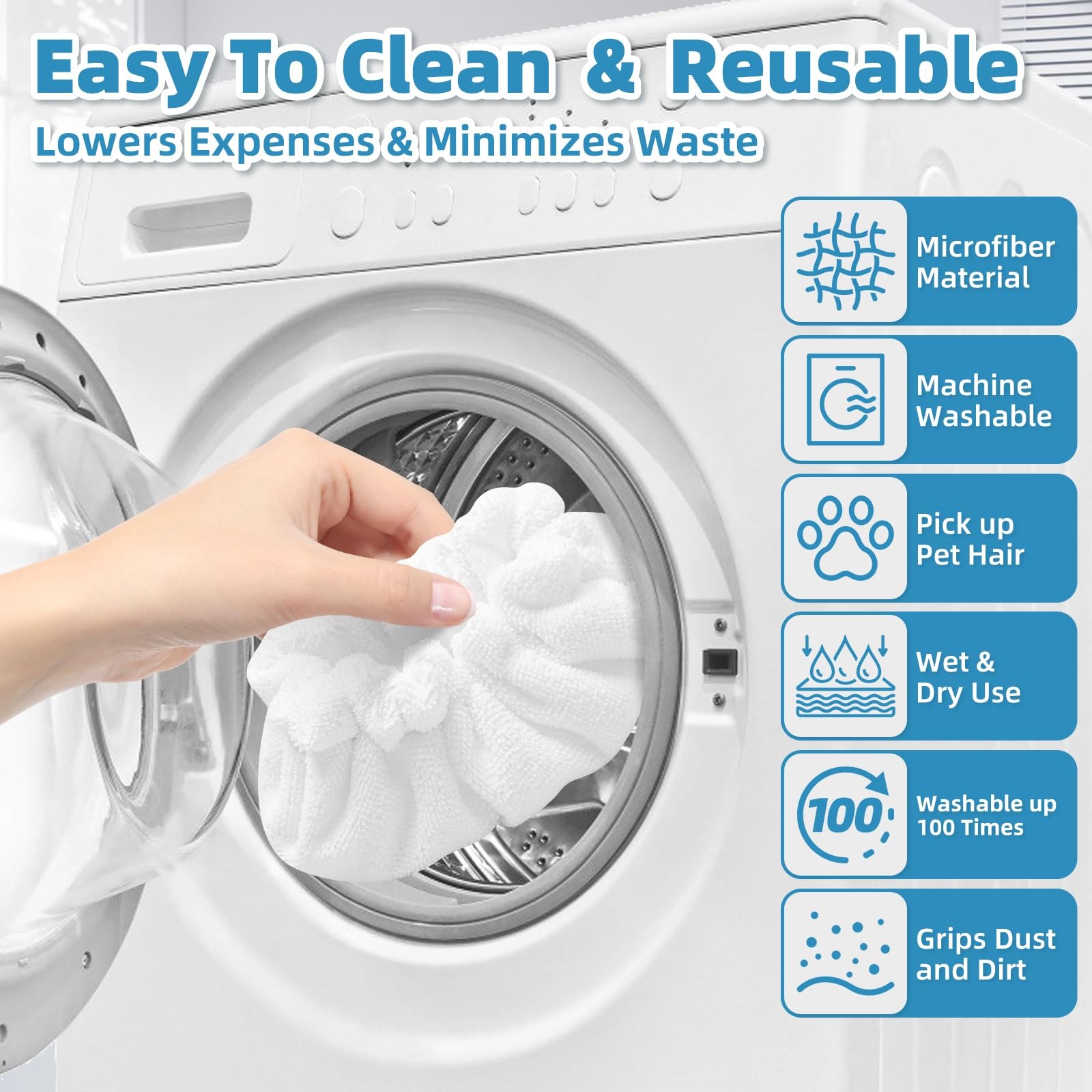 Reusable Washable Rectangle Large Bonnets Steam Mop Pads Dupray awasky 6 Pack