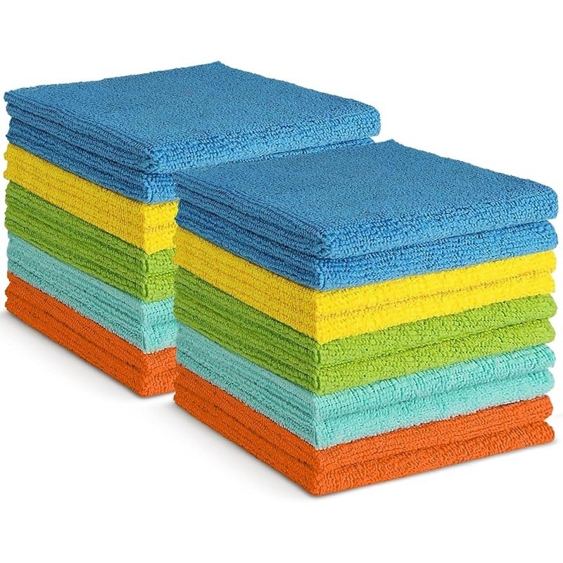 Soft Microfiber Cleaning Towels Absorbent Reusable Versatile Kitchen Cloths 12″