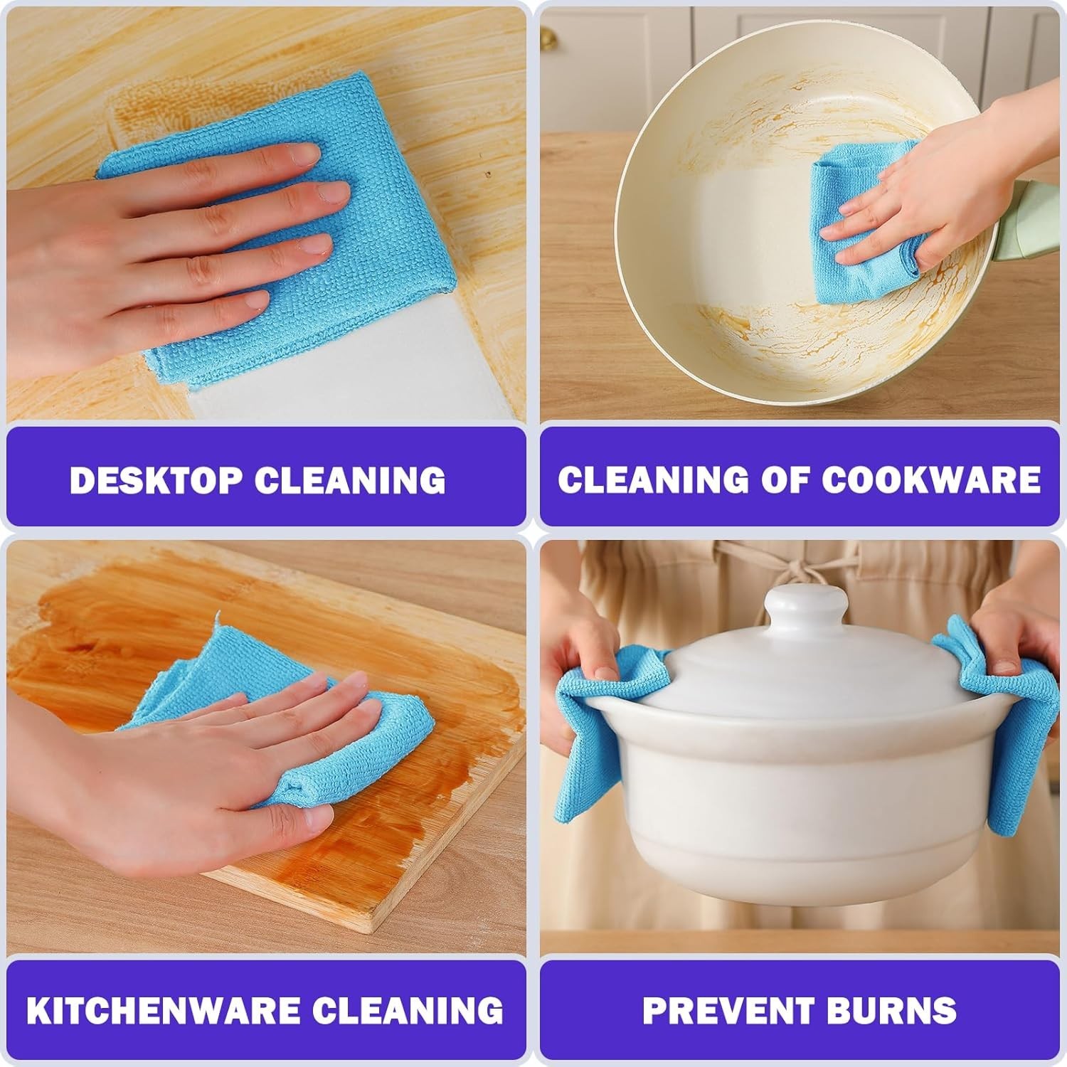 55 Pack Microfiber Cleaning Cloth Roll, Tear Away Reusable Towels, 11″ X 9″, Ult