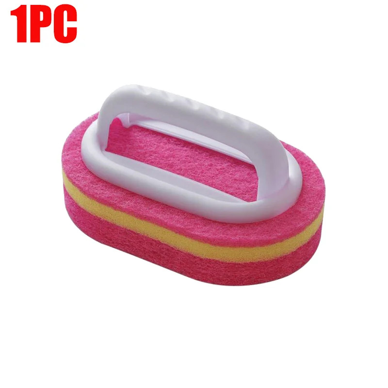 6/3/1Pcs Household Cleaning Brush with Handle Sponge High-Density Thick Scouring