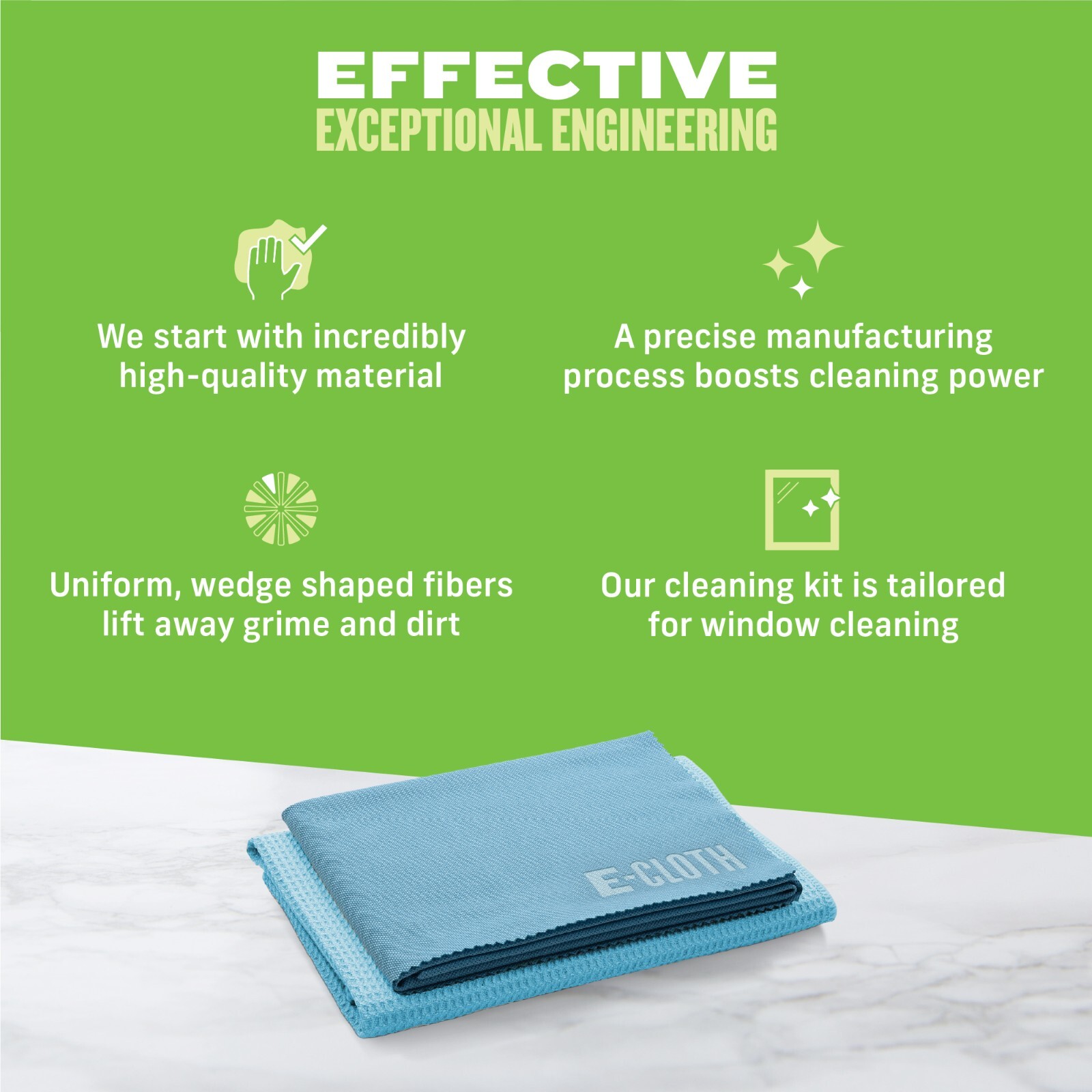 E-Cloth Window Cleaning Kit Premium Microfiber Glass and Window Cleaner