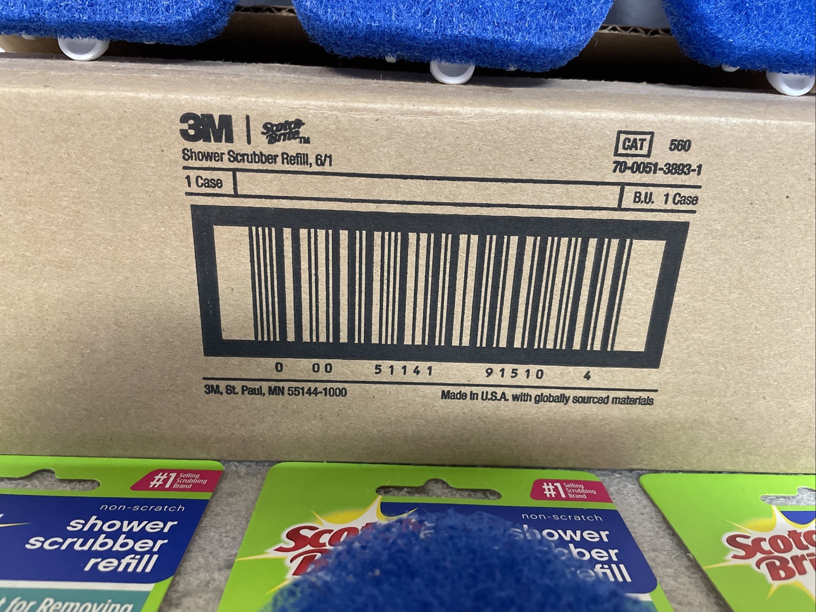 Case Of 6 Scotch Brite Non-Scratch Shower Scrubber Refill Blue Discontinued New