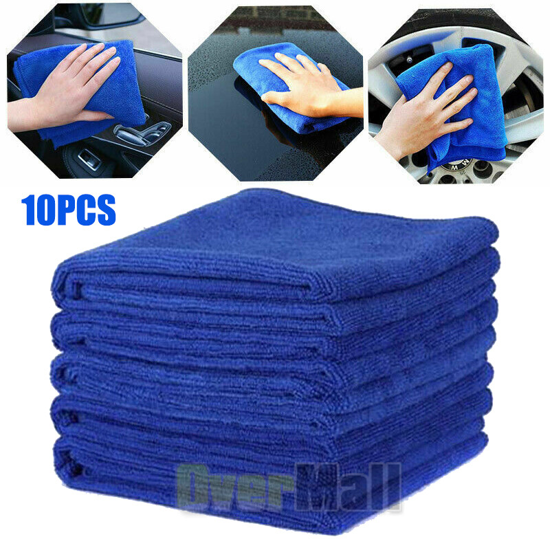 Pack Of 10 Blue Microfiber Cleaning Cloth, 12×12 Inches All Purpose Clean