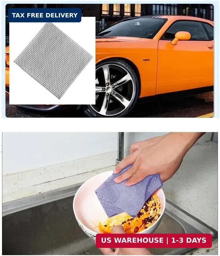 Reusable Cleaning Cellulose Sponge Cloths Absorbent Wipes Clean Kitchen Car Dish