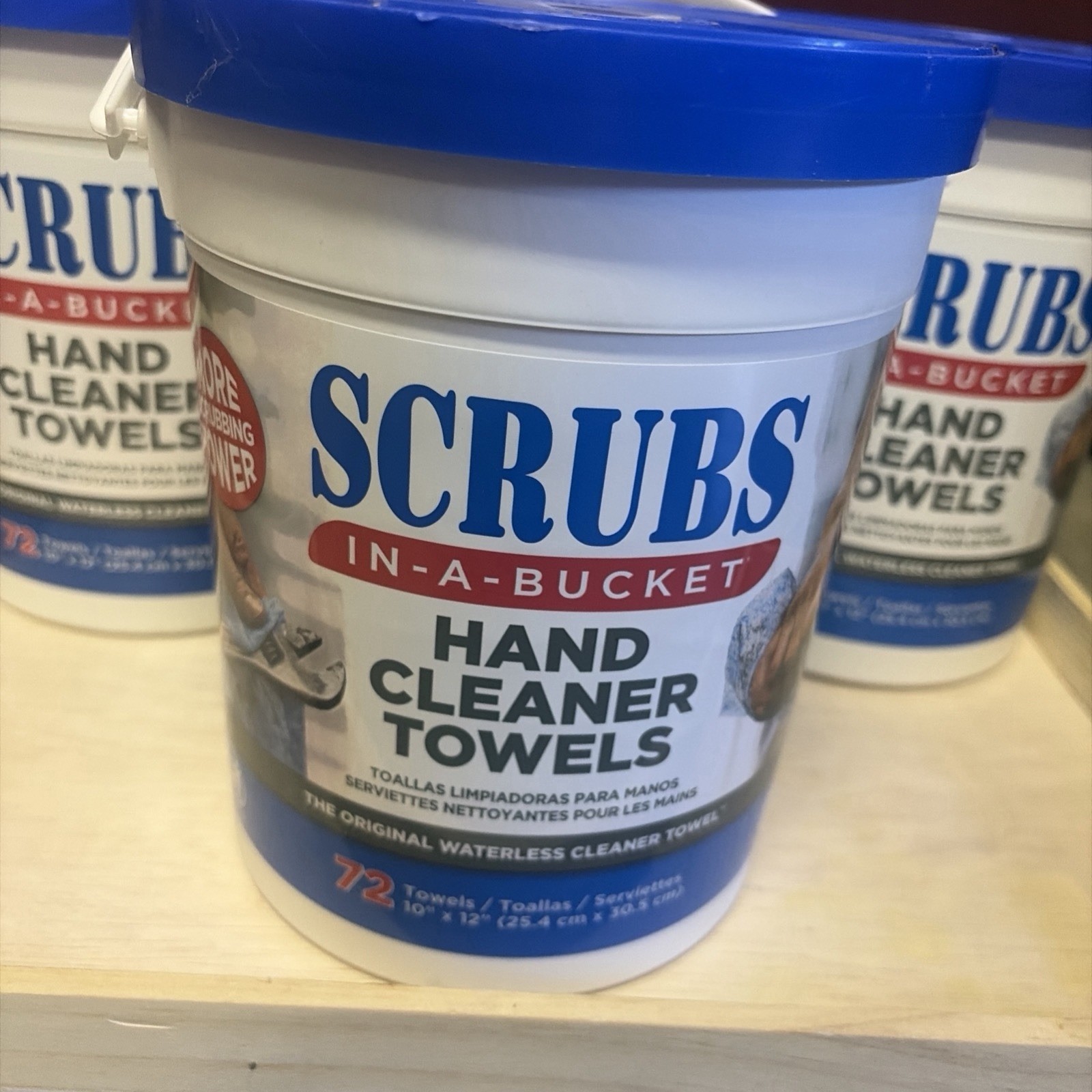 Scrubs In-A-Bucket Hand Cleaner Towels 72 Count Waterless Cleaning Wipes Lot 3