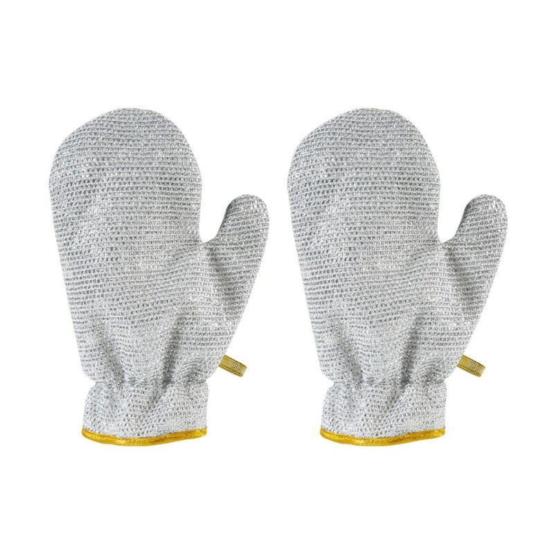2pcs Reliable Silver Wire Cleaning Gloves Dishcloth NonSlip and Easy to Grip