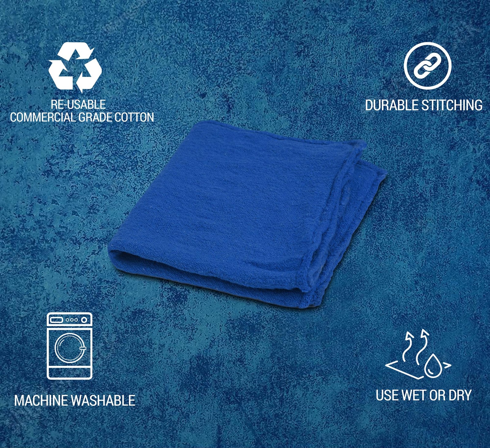 Cotton Shop Towels – Pack of 25 Cleaning Rags 12” x 14” – Super Soft and Ab…