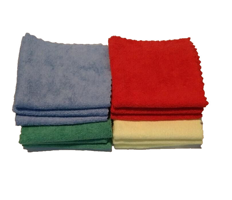 12 Pack Microfiber Right Rags 3 Blue – 3 Red – 3 Yellow – 3 Green – ( 12 Pack)