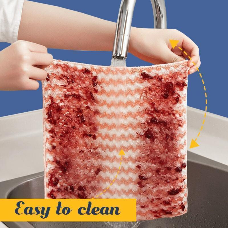 Circulatik Cleaning Rag, 5/10PCS Microfiber Cleaning Reusable Kitchen Dish Cloth