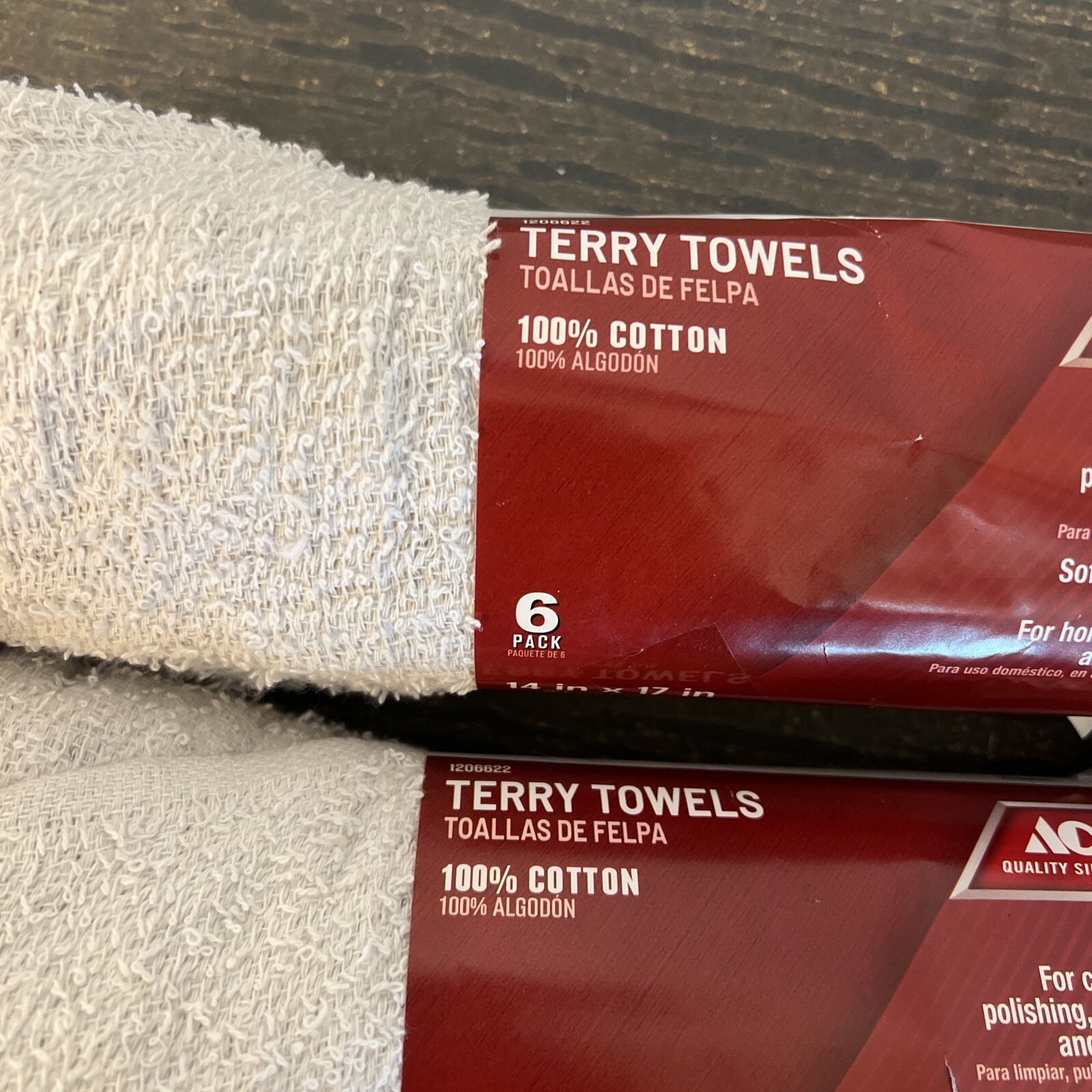 Ace 12 COTTON TERRY CLOTH CLEANING TOWELS /BAR TOWELS/ RAGS 14 X 17 NEW