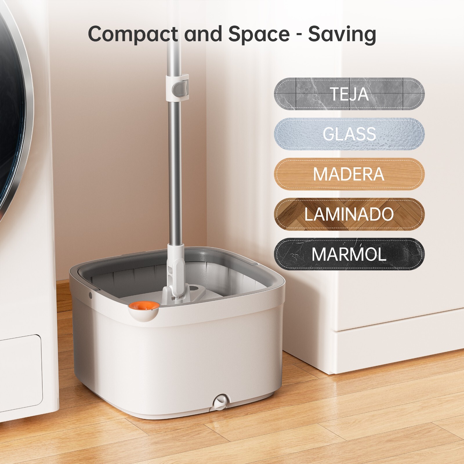 2PCS 360° Spin Mop and Bucket Set with Self Separation Dirty &Clean Water System