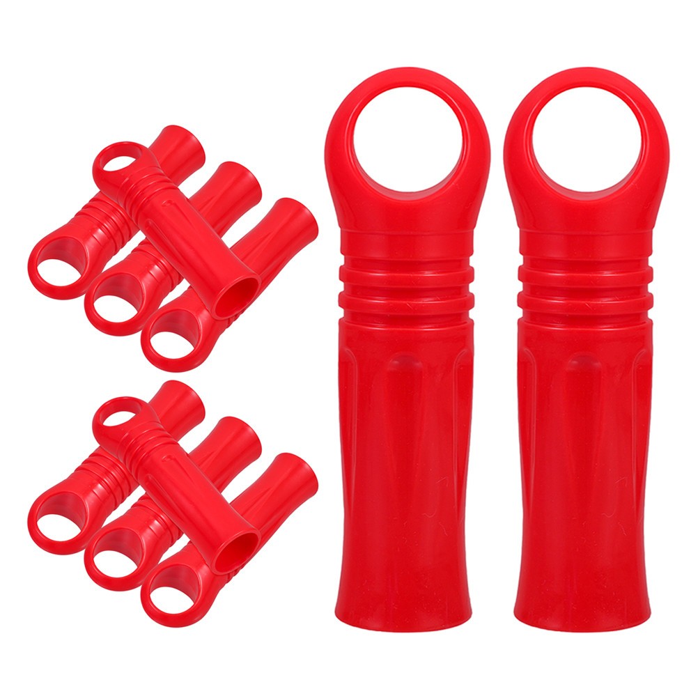 10Pcs Plastic Mop Handle Replacement Grip Red Durable Sleeve Caps