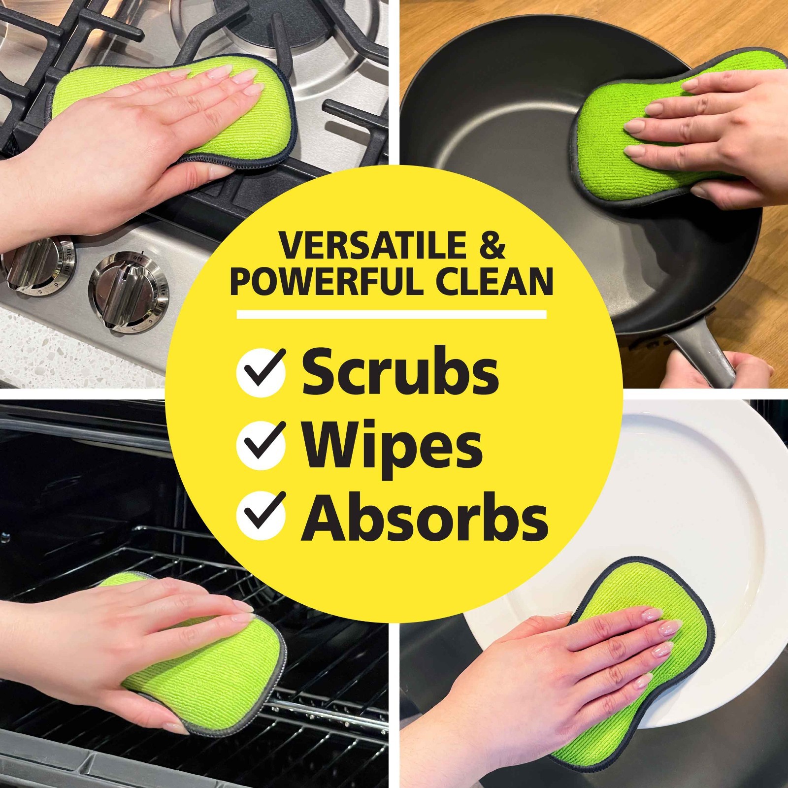 SALE!! Tuff-Scrub Fresh Antimicrobial Scrub-N-Wipe Pads, Green Large 12-Pack