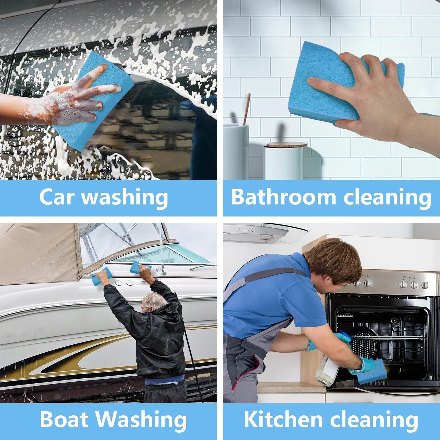 Cleaning and Washing Sponge, 3 Pack Large Extra Thick Heavy Duty Sponge Multi