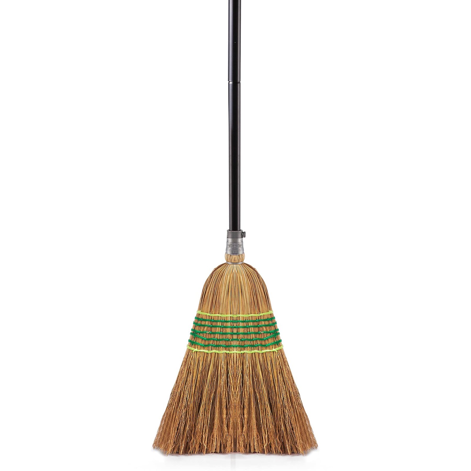 Heavy-Duty Corn Broom Commercial Indoor Outdoor Broom 59.8 inch Tall for Cour…
