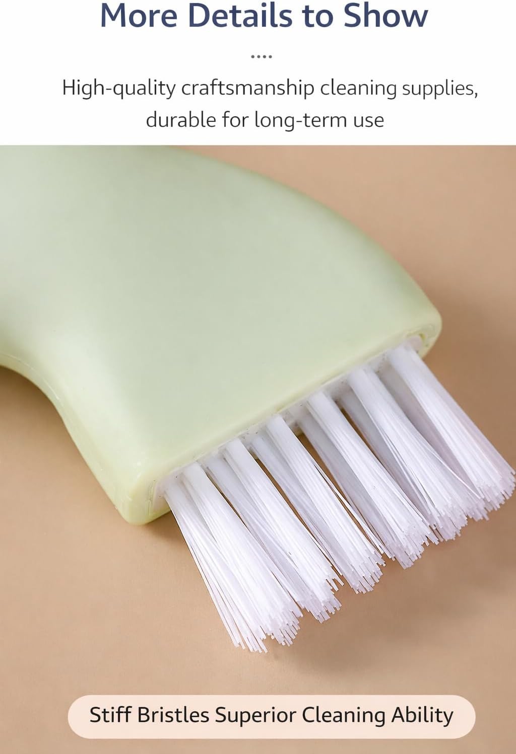 2 Pack Crevice Cleaning Brush with Water Bottle Connector, Multi-Purpose Dry &