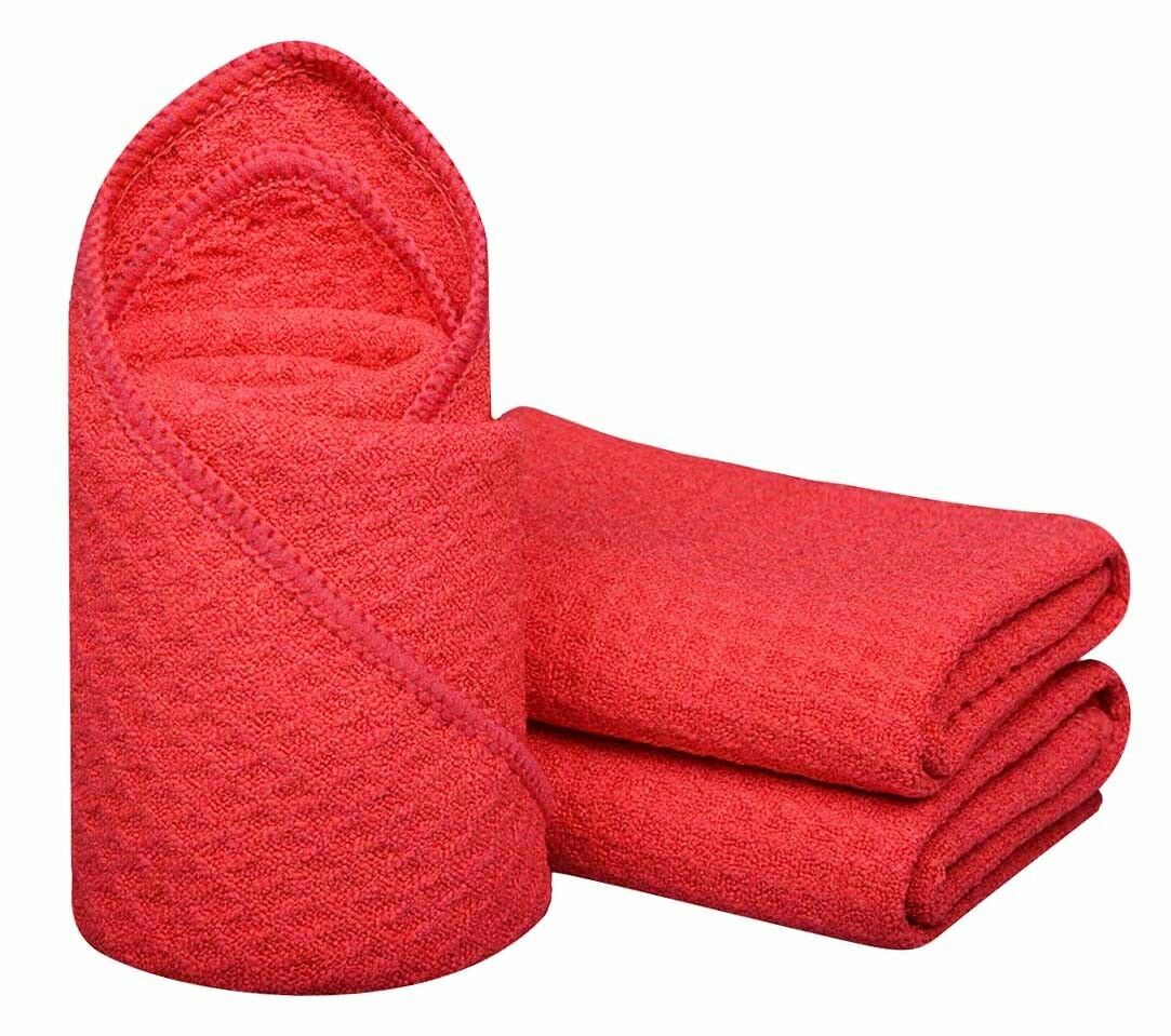 3 Pc Microfiber Waffle Weave Red Glass Window Auto Kitchen Drying Towel 24 x16″