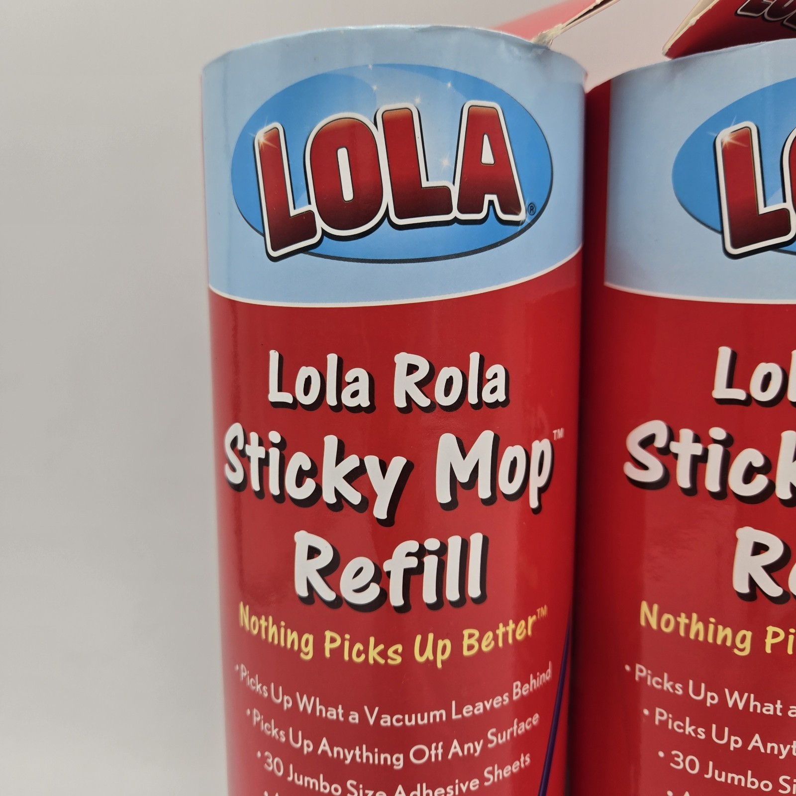 4 Lola Rola Sticky Mop Refills Pet Hair Roller 30 Sheets Each Roll