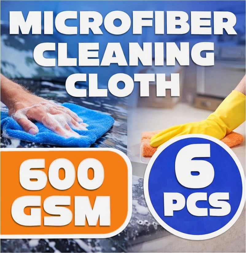 Microfiber Cleaning Cloths – Ultra-Thick Coral Fleece 600 GSM, Lint-& Scratch…