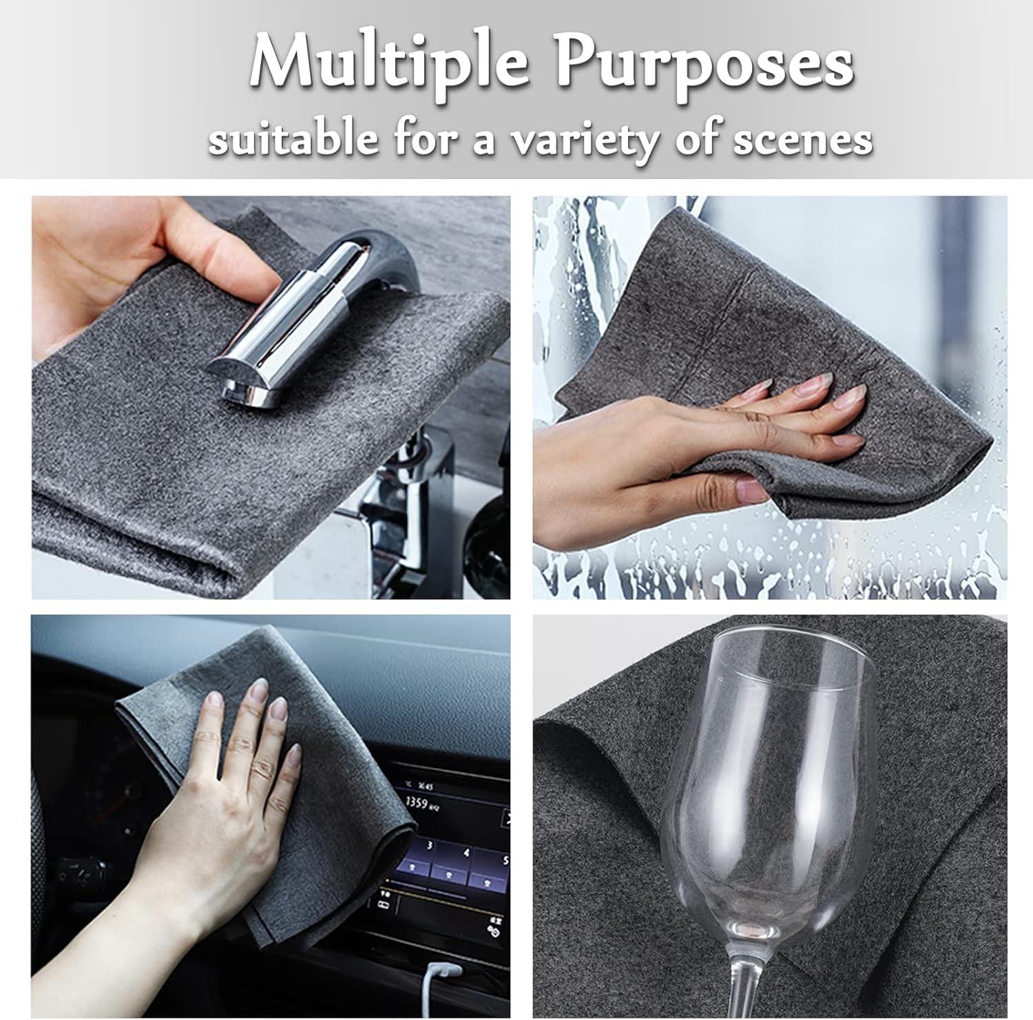 5/20x Thickened Magic Cleaning Cloth, Microfiber Cloth Reusable,Lint Free Cloth