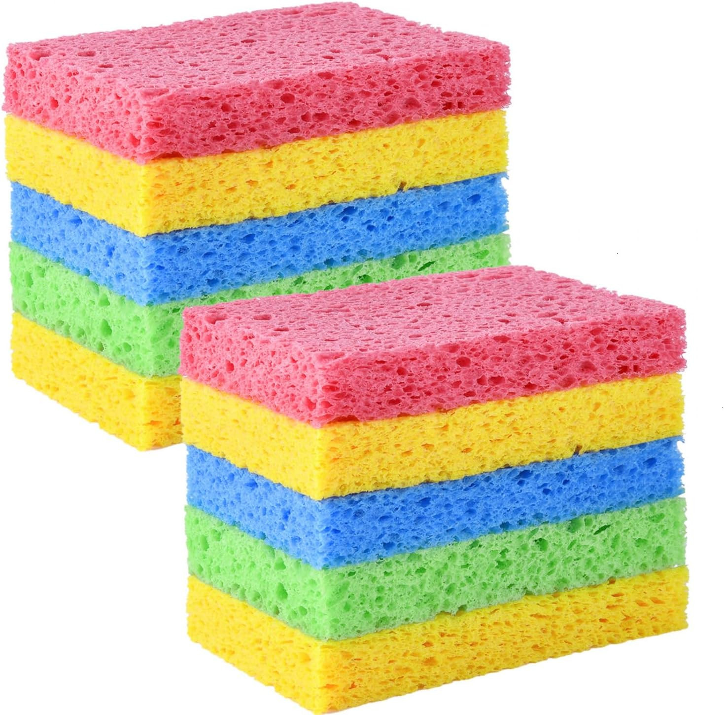 YoleShy Sponge Kitchen Natural Cellulose Sponges 10 Pack Compressed